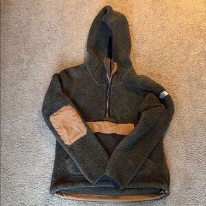 The North Face Olive and Tan Fleece Pullover